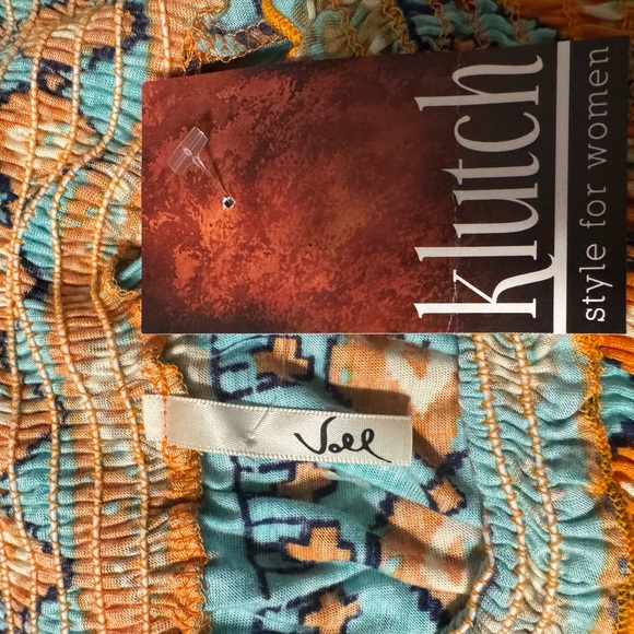Klutch NWT Bohemian Orange and Blue Patterned Dress size Small - Picture 5 of 6